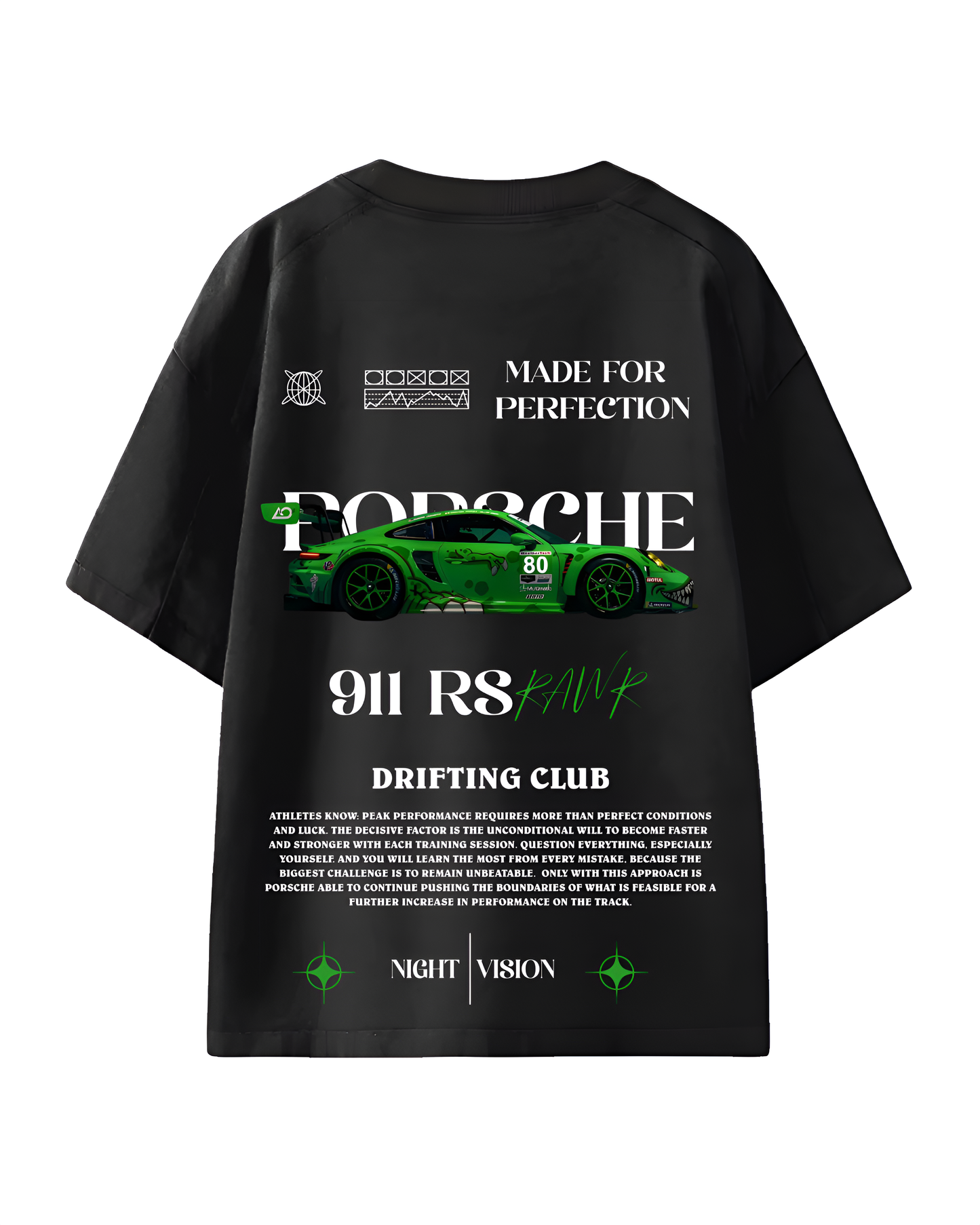 Porsche 911 Rs Rawr Green Oversized TShirt