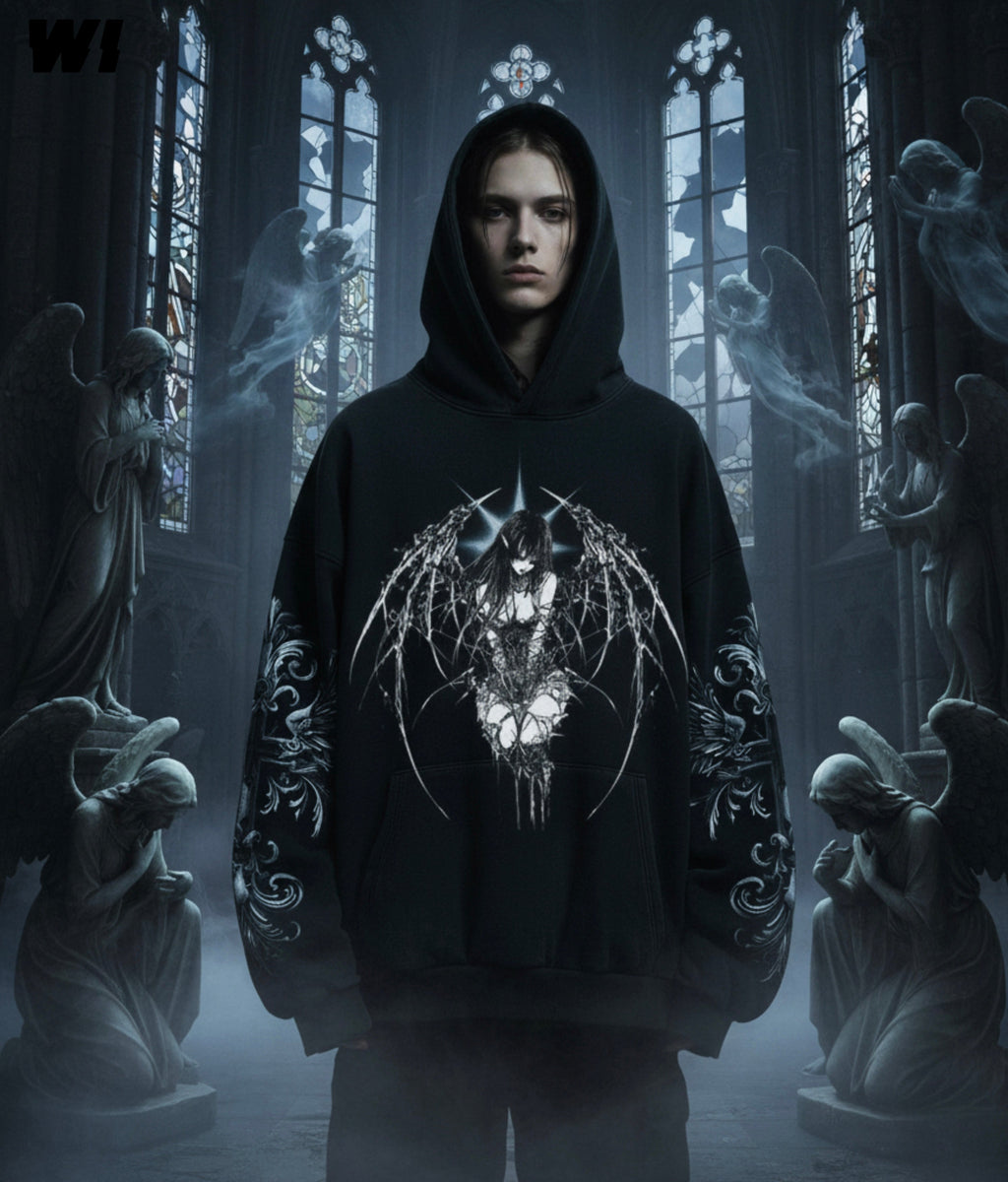 Angel-Core Streetwear Oversized Hoodie