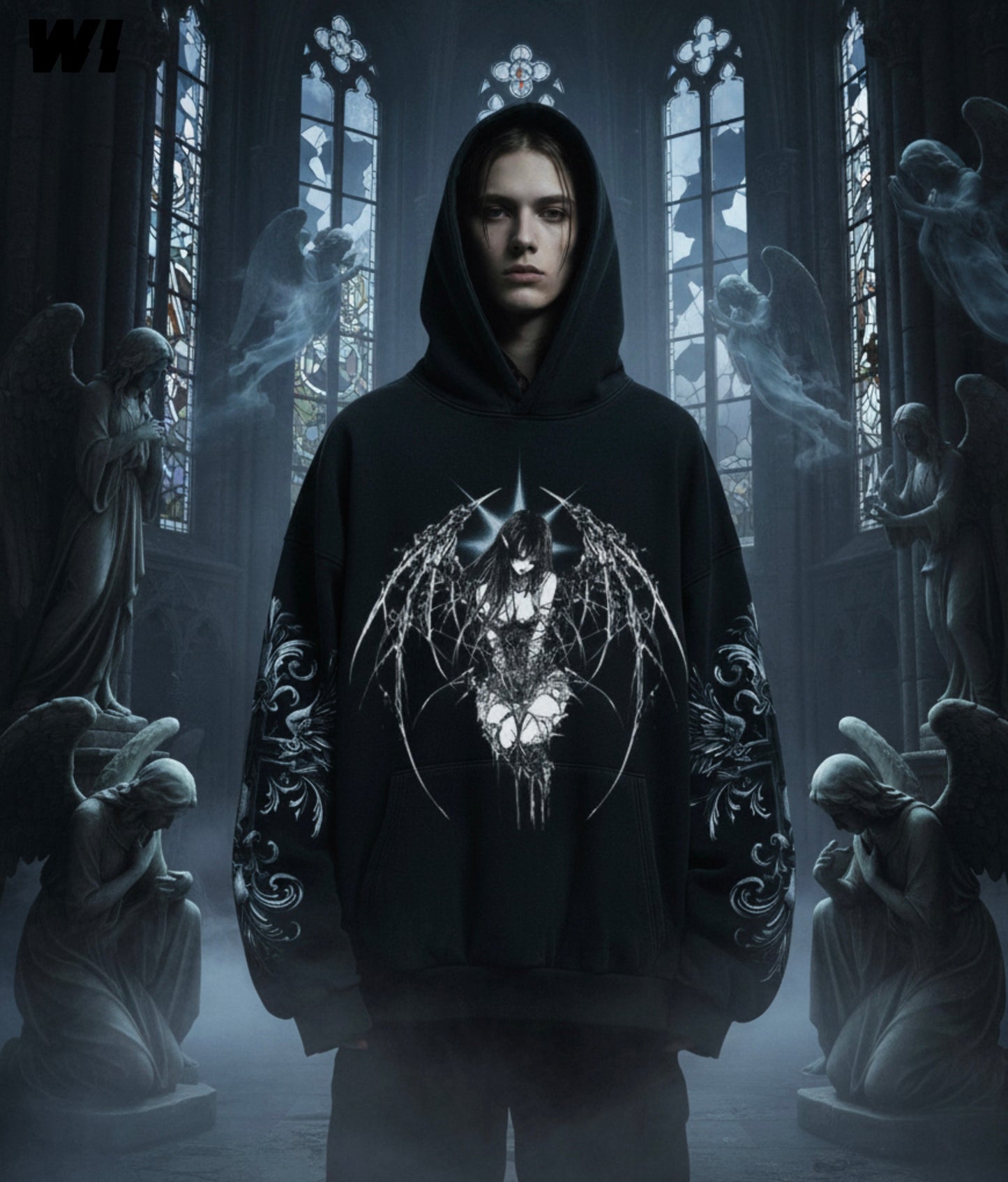 Angel-Core Streetwear Oversized Hoodie