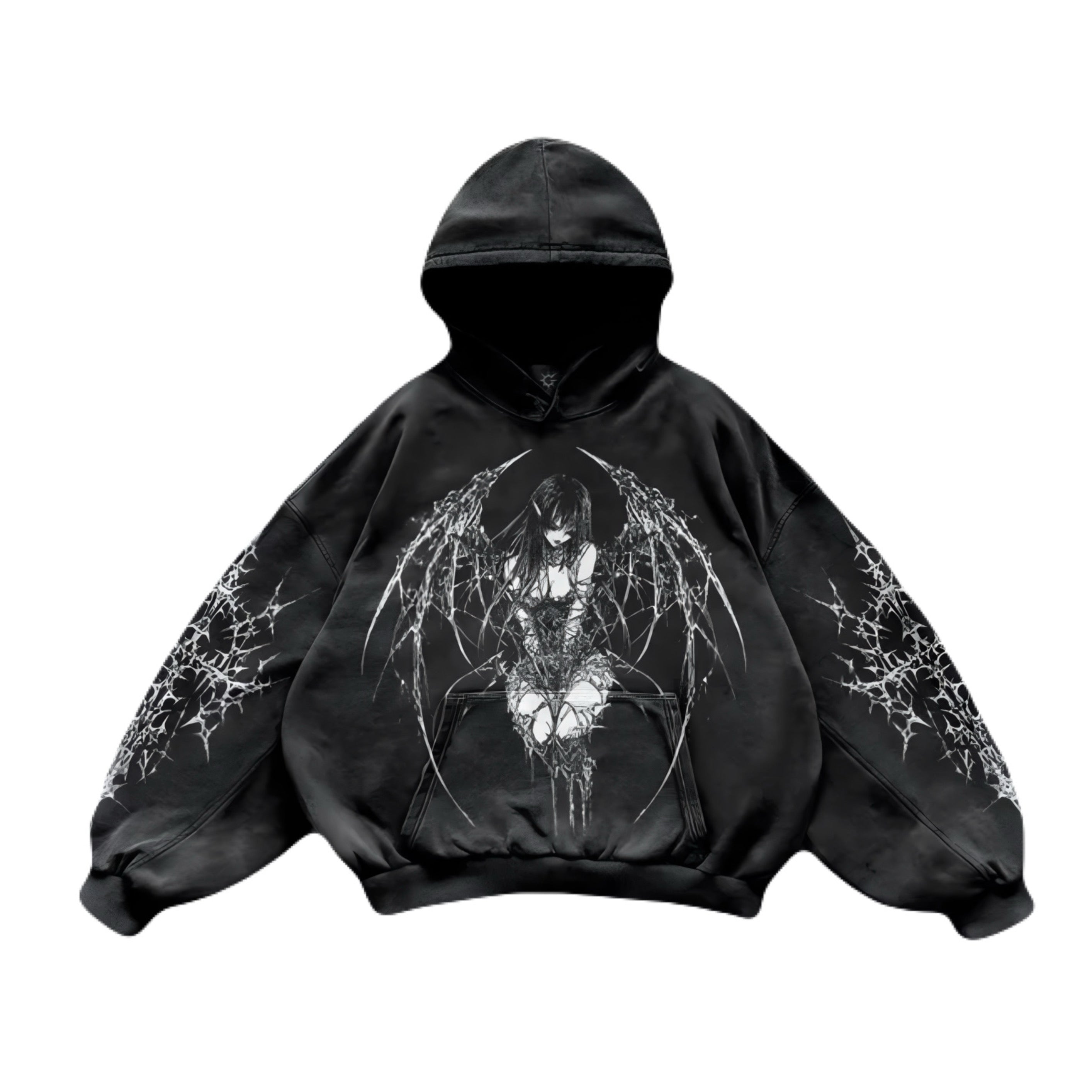 Angel-Core Streetwear Oversized Hoodie – premium cotton oversized hoodie with angel-inspired streetwear design and relaxed urban fit.