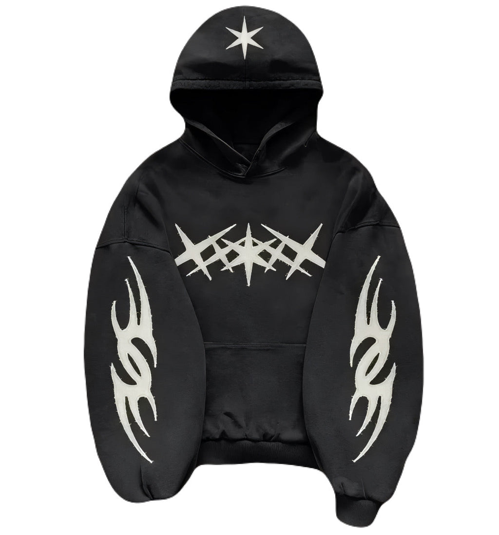 Gothic Black Star Oversized Hoodie