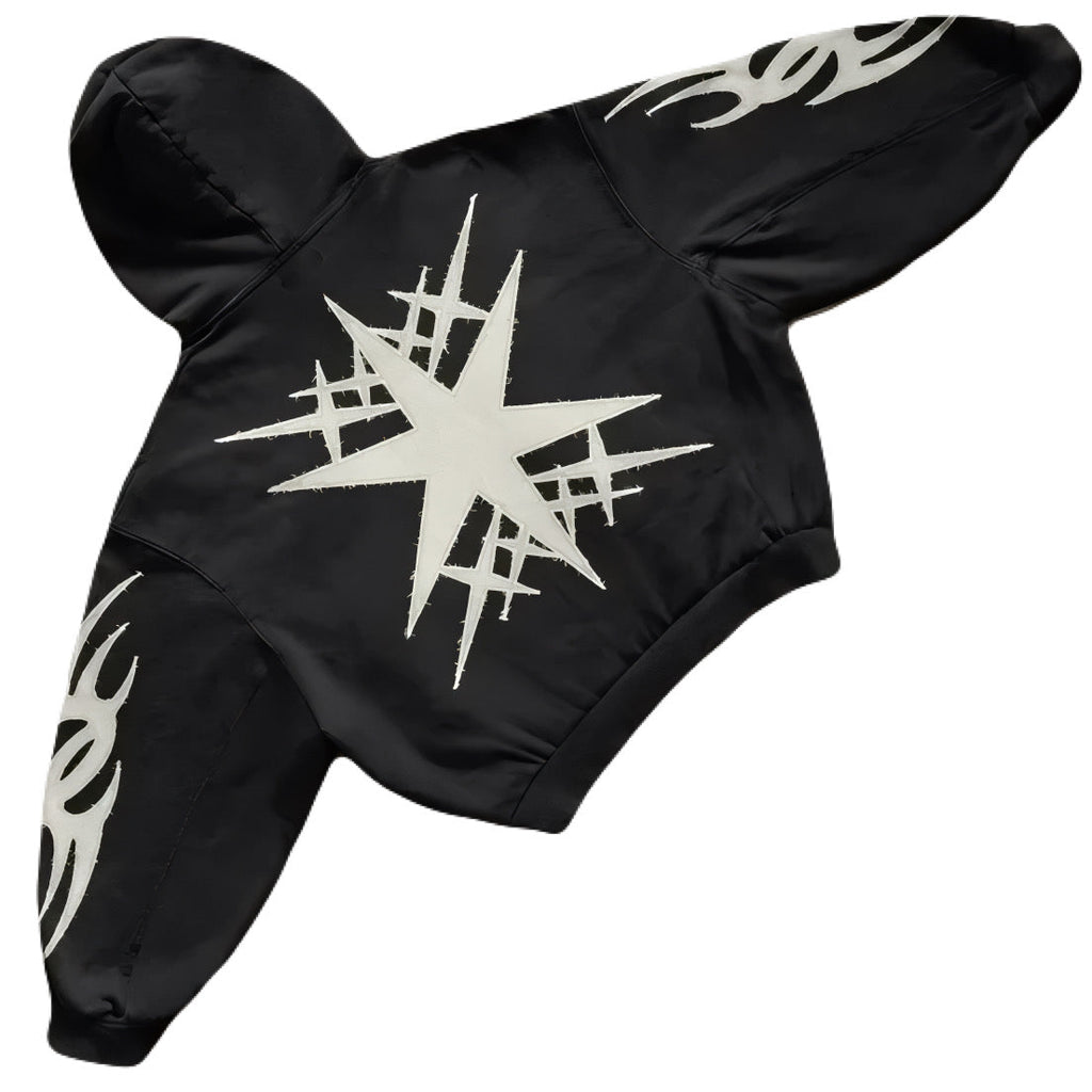 Gothic Black Star Oversized Hoodie