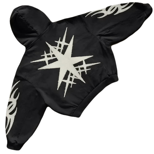 Gothic Black Star Oversized Hoodie