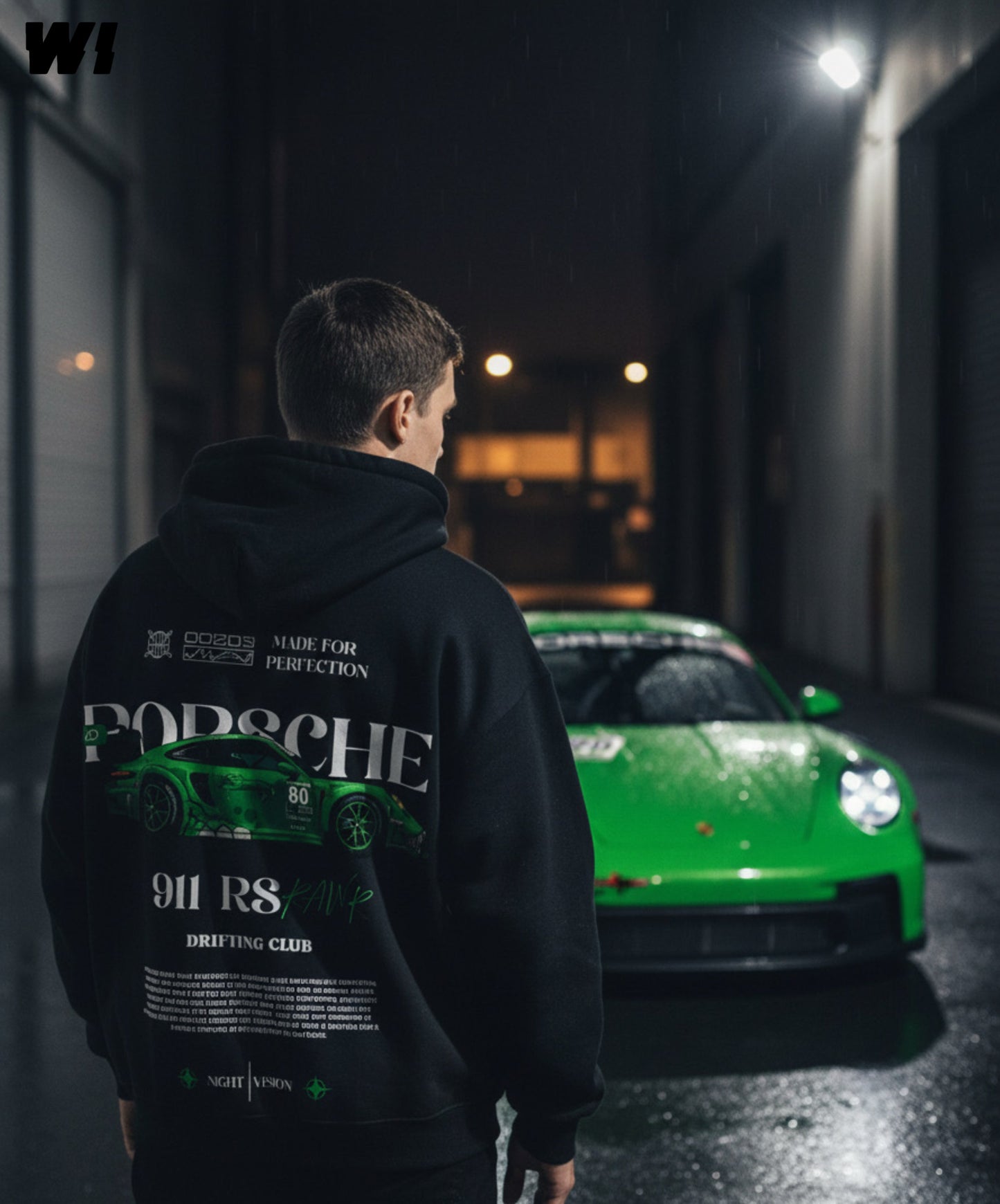 Porsche 911 Rawr Green Oversized Hoodie