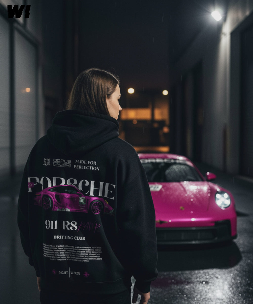 Porsche 911 Rawr Pink Oversized Hoodie