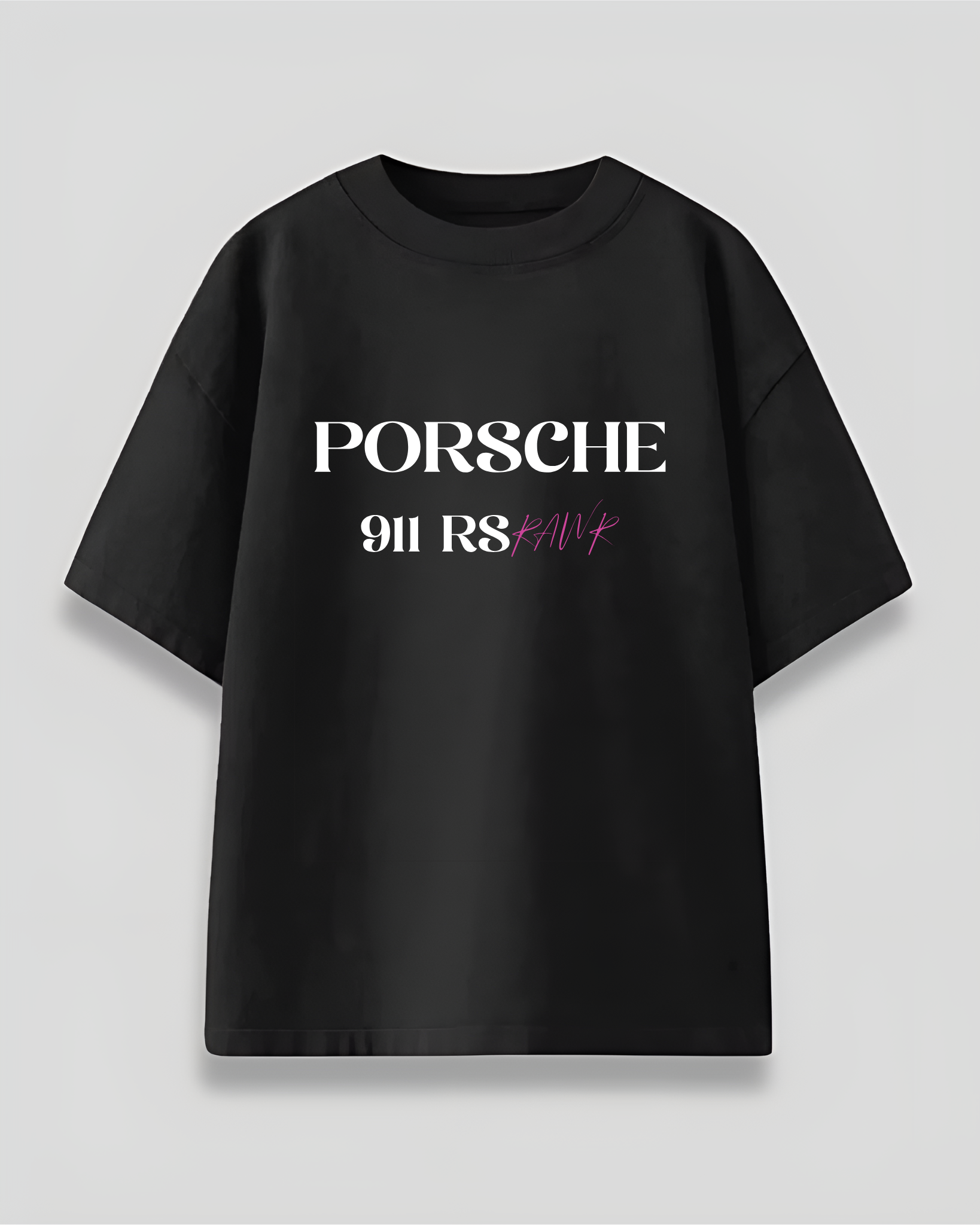 Porsche 911 Rs Rawr Pink Oversized T-Shirt